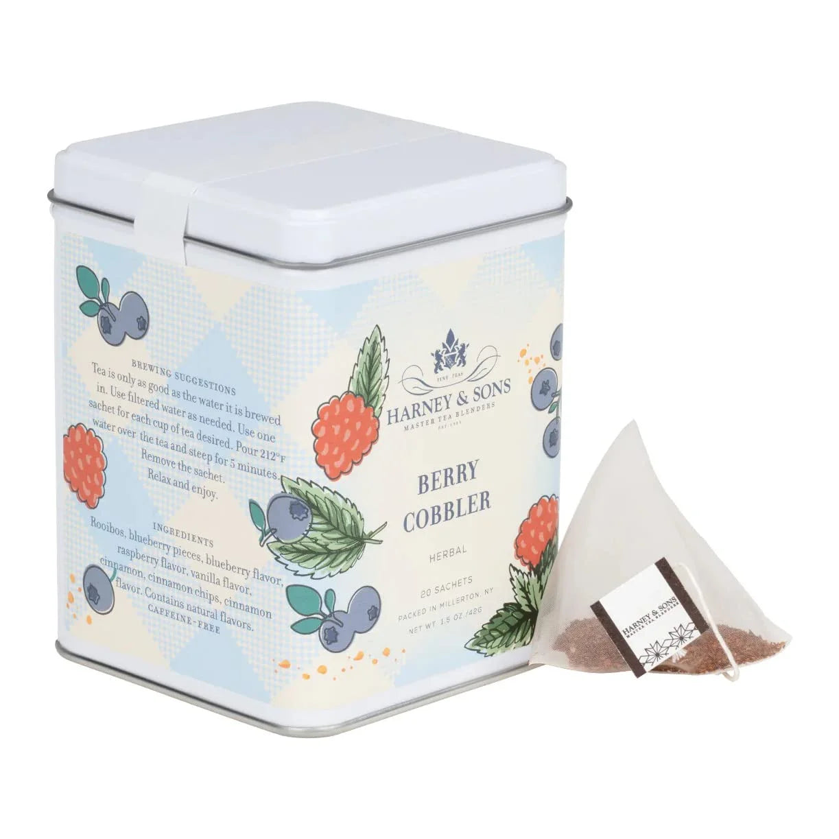 Harney & Sons Berry Cobbler Rooibos Tea, 20 Sachets in Tin