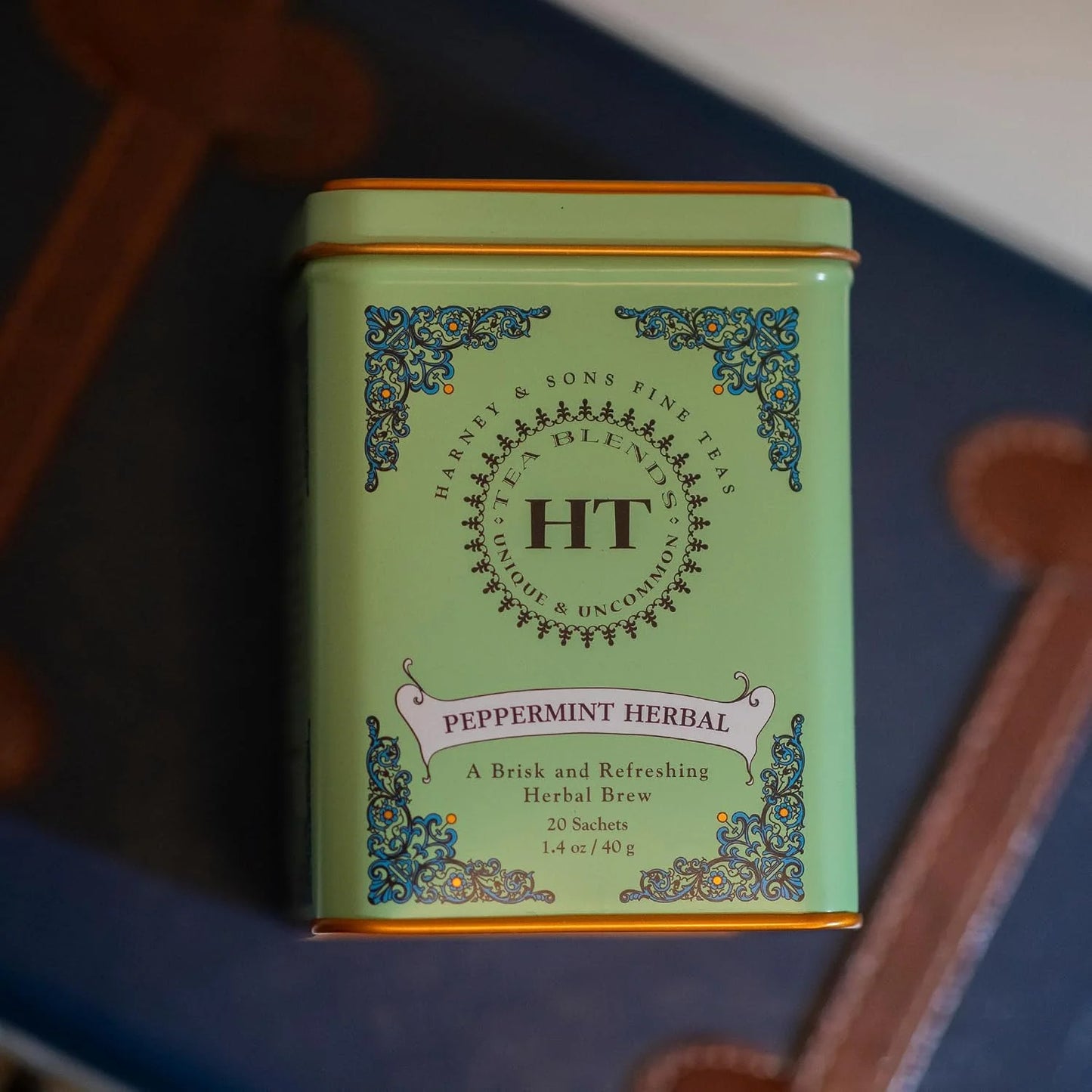 Harney & Sons Peppermint Herbal Tin, 20 Count (Pack of 2)