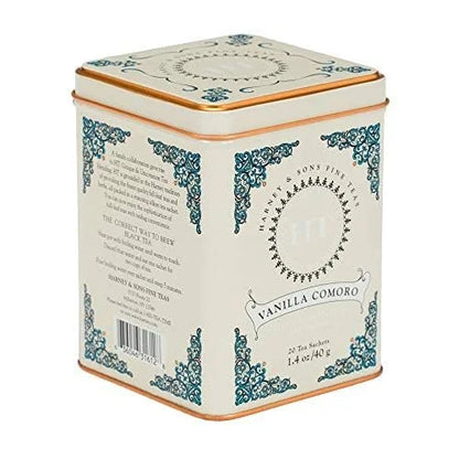 Harney and Sons Fine Tea, Vanilla Comoro, 20 Count (Pack of 4)