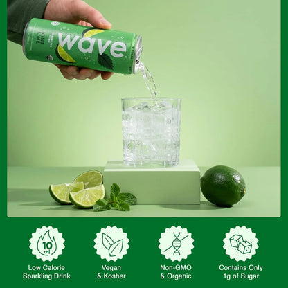 WAVE Organic Sparkling Drink, Soda Alternative, Mint Lime