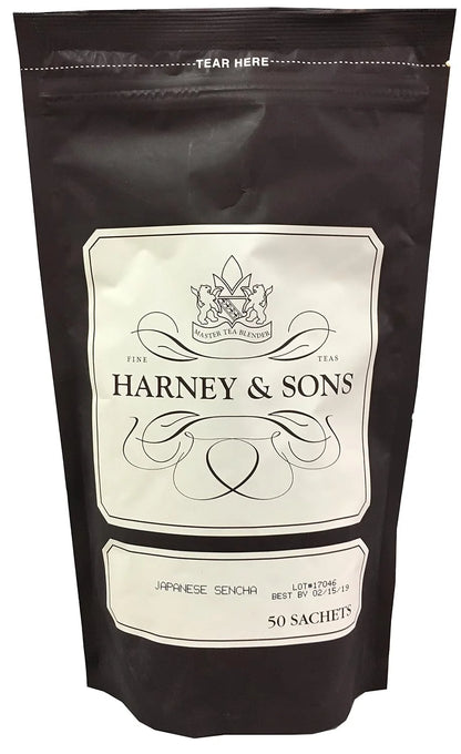 Harney & Sons Japanese Sencha Green Tea, 50 Sachets, Caffeinated
