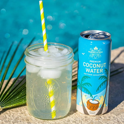 Harney & Sons Coconut Water, 12-Pack, 10.8 fl oz Cans, No Sugar Added