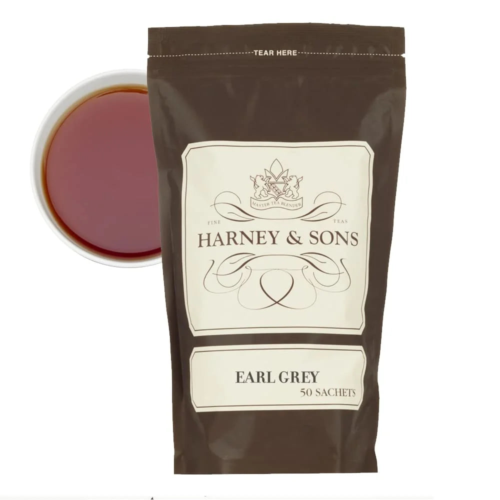 Harney & Sons Earl Grey Black Tea Sachets, 50 Count