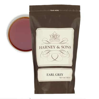 Harney & Sons Earl Grey Black Tea Sachets, 50 Count