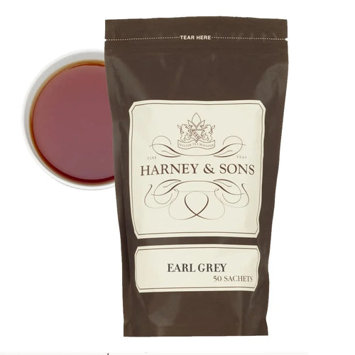 Harney & Sons Earl Grey Black Tea Sachets, 50 Count