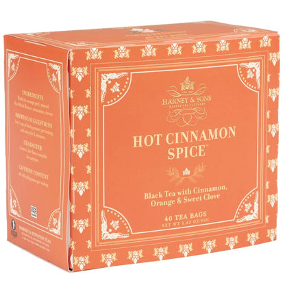 Harney & Sons Hot Cinnamon Spice Black Tea Bags, 40 Count