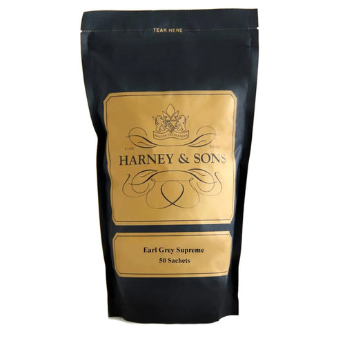 Harney & Sons Earl Grey Supreme Tea Sachets, 50 Count