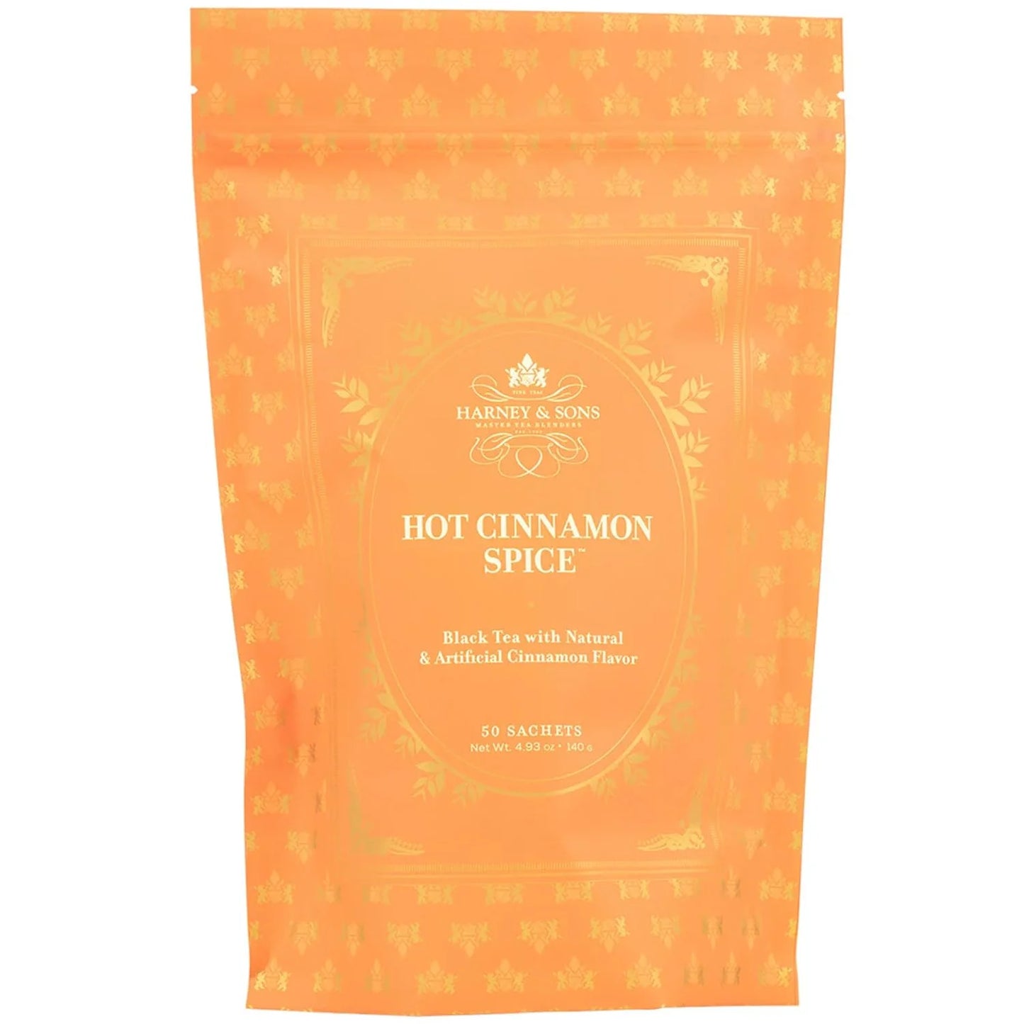 Harney & Sons Hot Cinnamon Spice Black Tea Sachets, 50 Count
