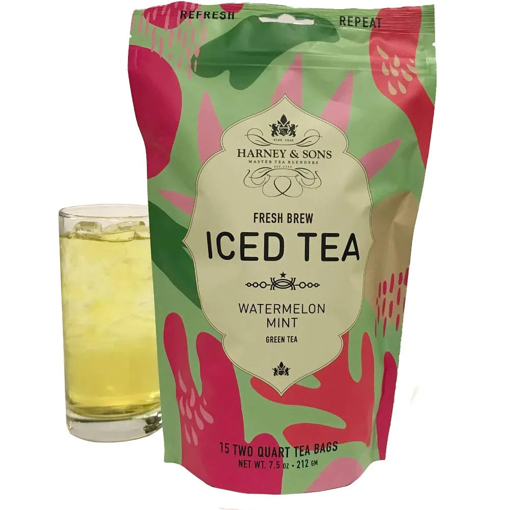 Harney & Sons Fresh Brew Watermelon Mint Green Iced Tea, 15 Tea Bags