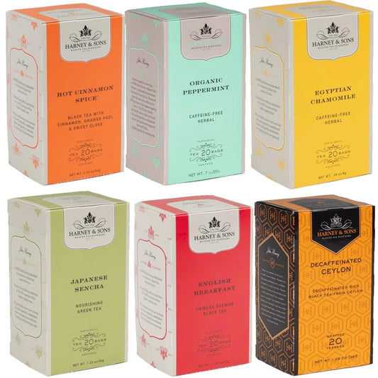 Harney & Sons Tea Bags Variety Pack, 6 Flavors, 120 Count