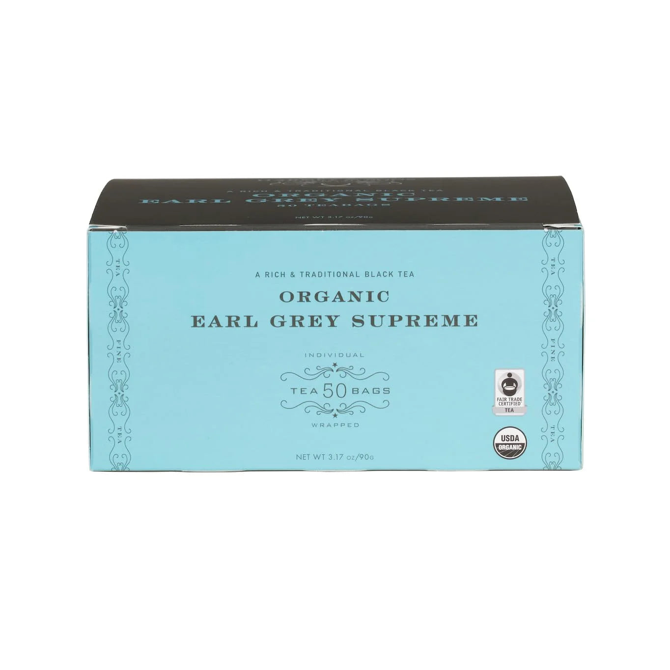 Harney & Sons Organic Earl Grey Supreme | Box of 50 Organic Earl Grey Tea Bags with Black Tea & Bergamot Oil, Individually Wrapped Teabags (Pack of 2)