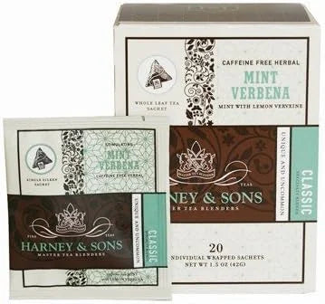 Harney and Sons Mint Verbena, Caffeine-Free Herbal 20 Sachets per Box by Harney and Sons [Foods]