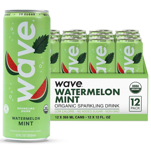 WAVE Organic Sparkling Drink, Soda Alternative, Watermelon Mint
