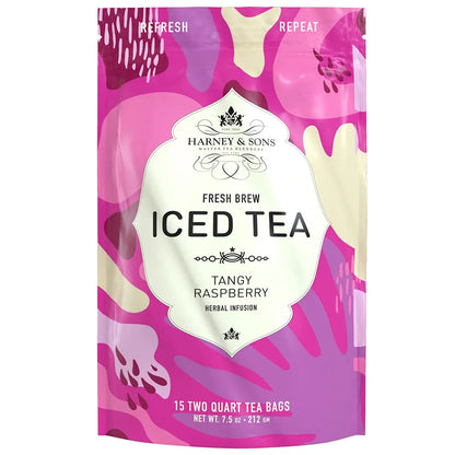 Harney & Sons Fresh Brew Raspberry Herbal Iced Tea, 15 Tea Bags