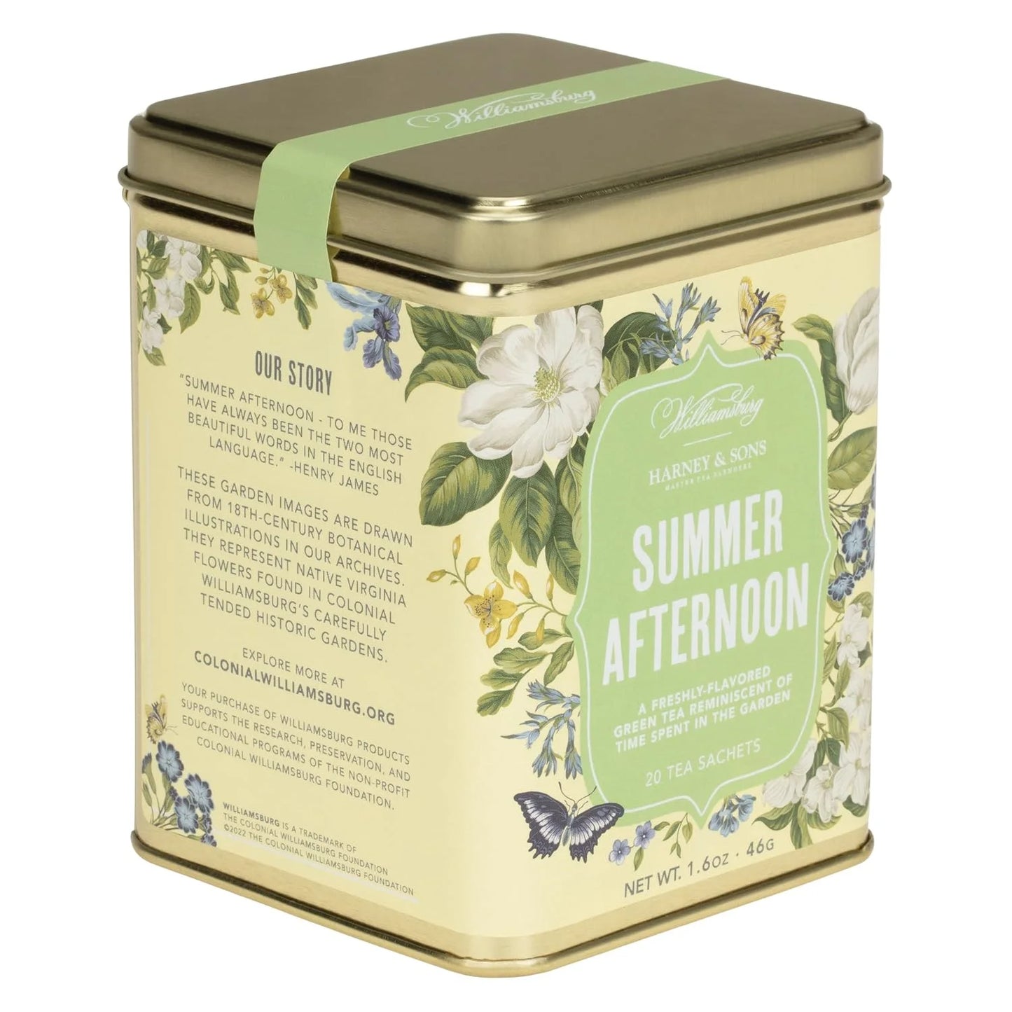 Harney & Sons Summer Afternoon Green Tea, 20 Sachets in Tin