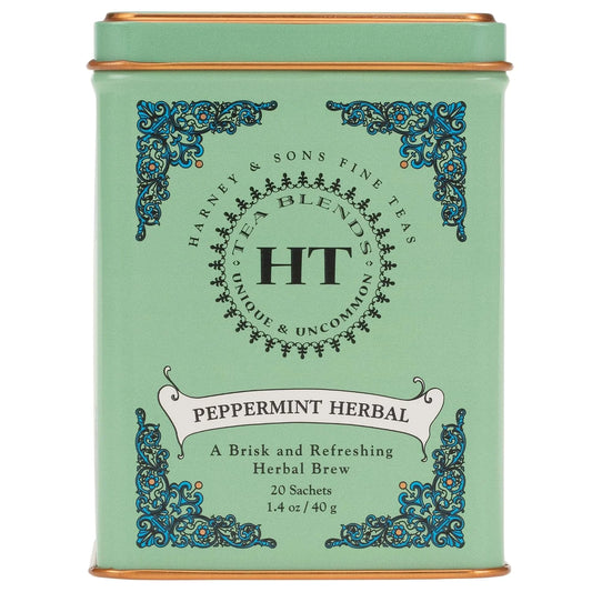 Harney & Sons HT Peppermint Herbal Tea, 20 Sachets in Tin