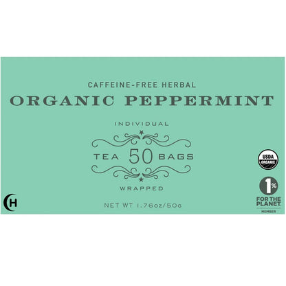 Harney & Sons Organic Peppermint Tea 1.76oz/50g (50 Tea Bags) (Pack of 2)