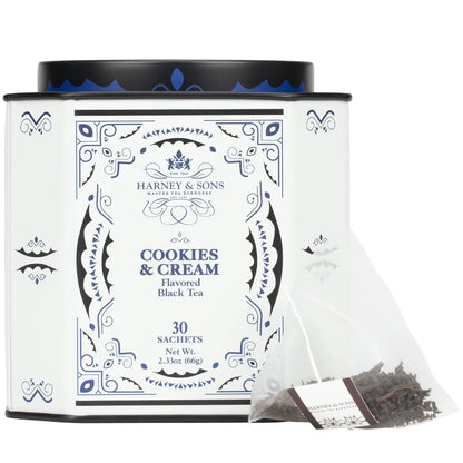 Harney & Sons Cookies & Cream Black Tea, 30 Sachets in Tin
