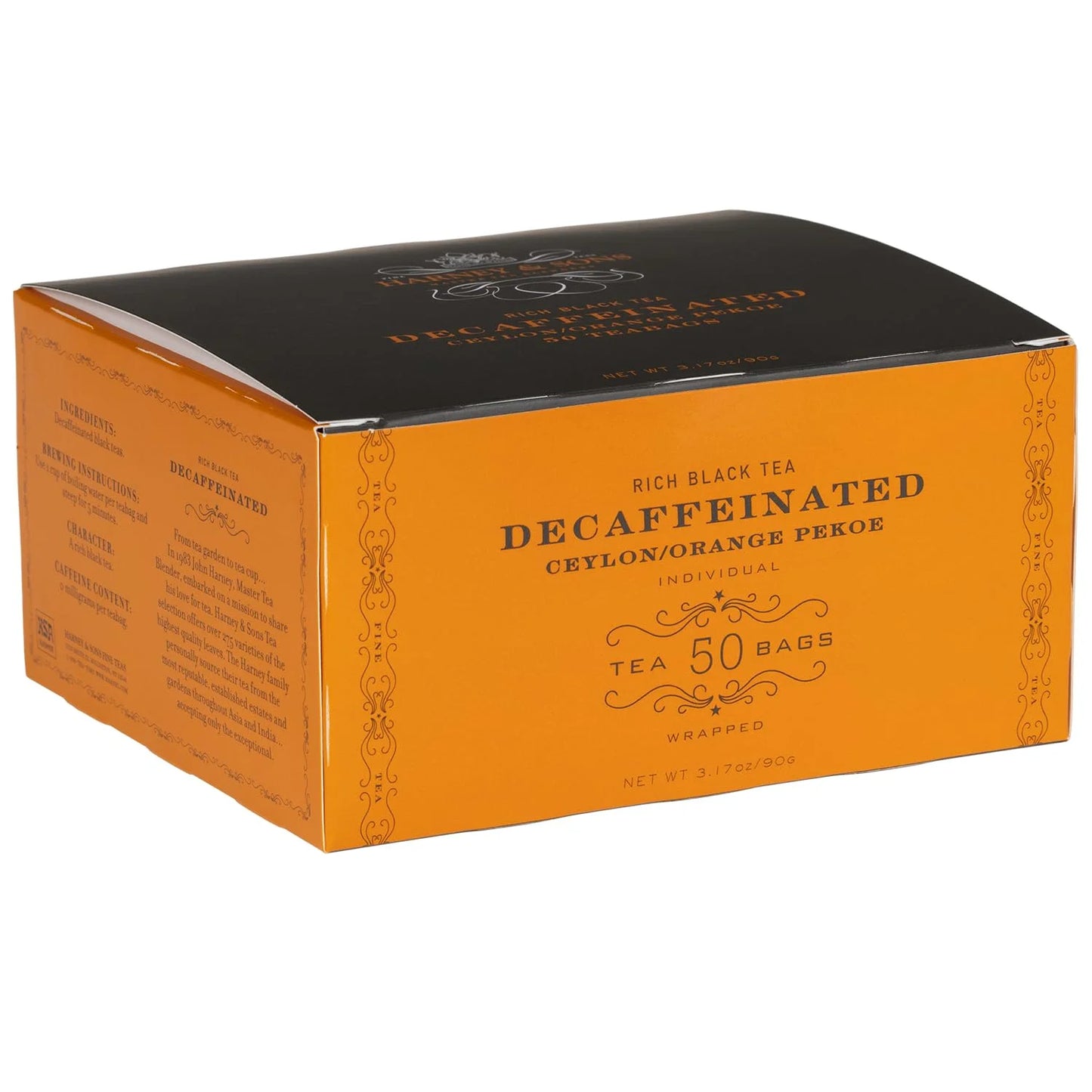 Harney & Sons Black Tea, Tea Bags, Decaffeinated, 50 Count