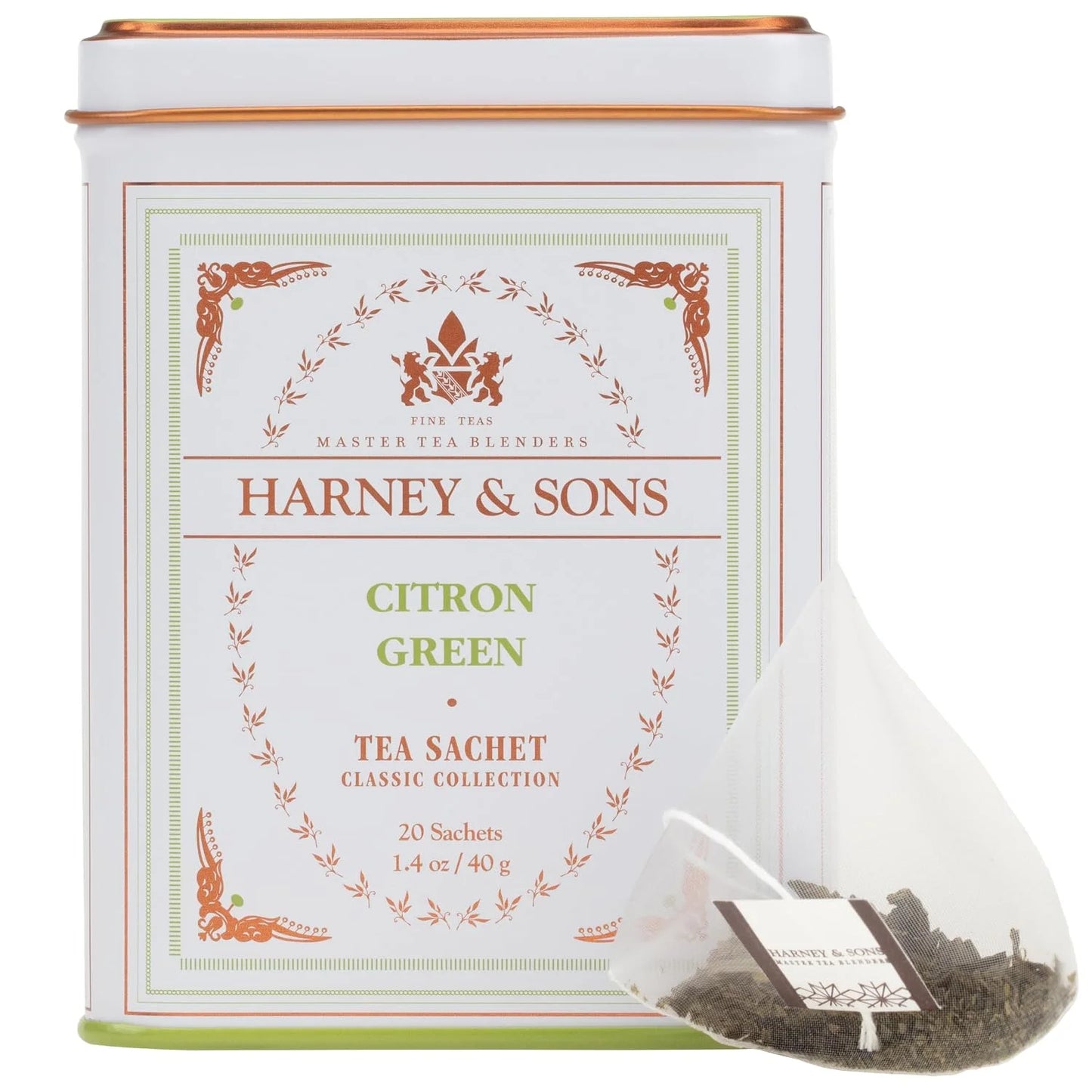 Harney & Sons Citron Green Tea, White, 20 Count (Pack of 1)