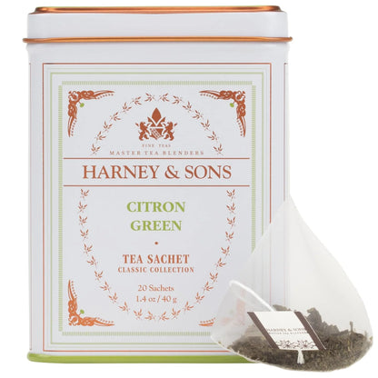 Harney & Sons Citron Green Tea, White, 20 Count (Pack of 1)