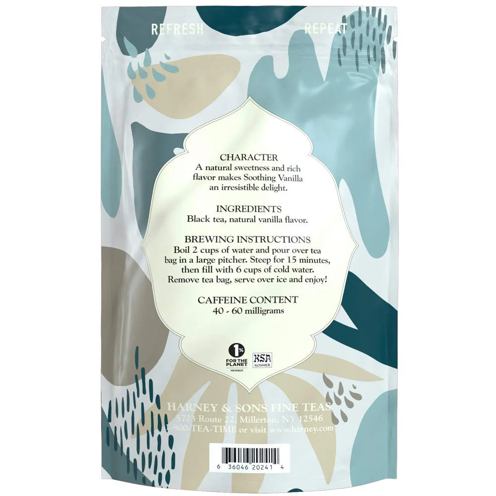 Harney & Sons Fresh Brew Organic Vanilla Black Iced Tea, 15 Tea Bags