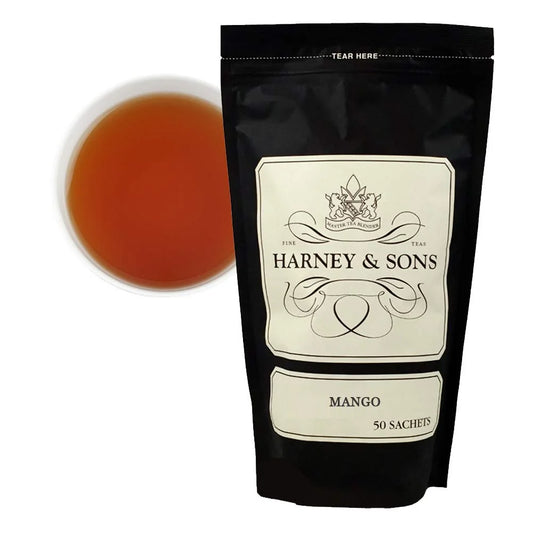 Harney & Sons Mango Black Tea, 50 Sachets, Caffeinated