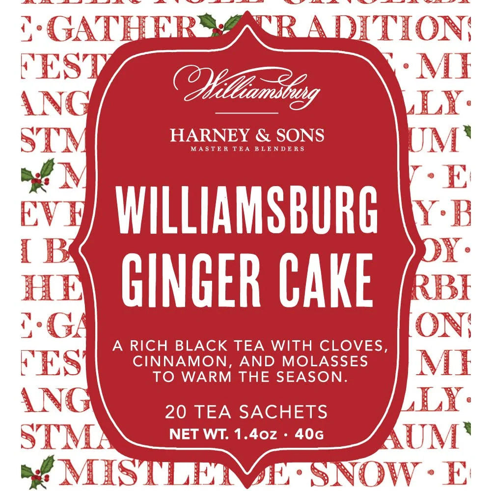 Harney & Sons Williamsburg Ginger Cake Black Tea, 20 Sachets in Tin