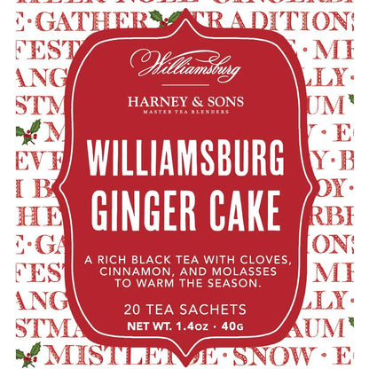 Harney & Sons Williamsburg Ginger Cake Black Tea, 20 Sachets in Tin