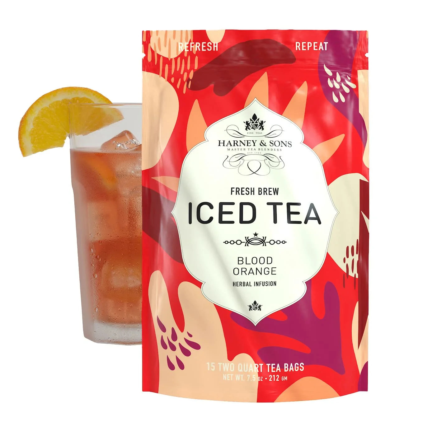 Harney & Sons Fresh Brew Blood Orange Herbal Iced Tea, 15 Tea Bags