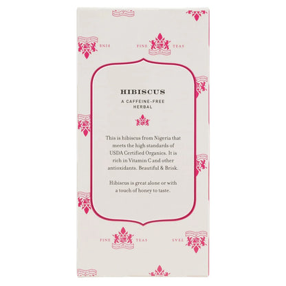 Harney & Sons Organic Hibiscus Herbal Tea Bags, 20 Count, Caffeine Free