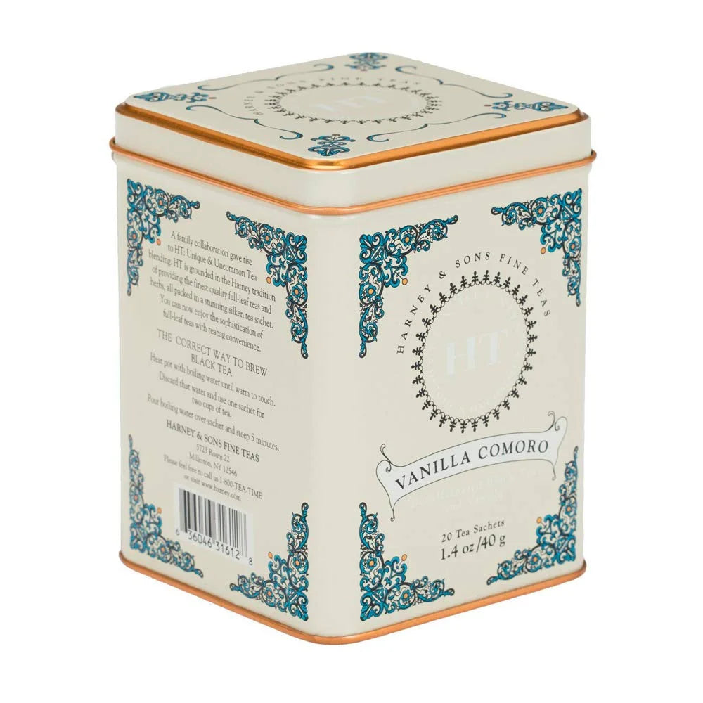 Harney and Sons Fine Tea, Vanilla Comoro, 20 Count (Pack of 4)