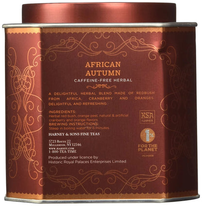 Harney & Sons African Autumn Rooibos Tea, 30 Sachets in Tin