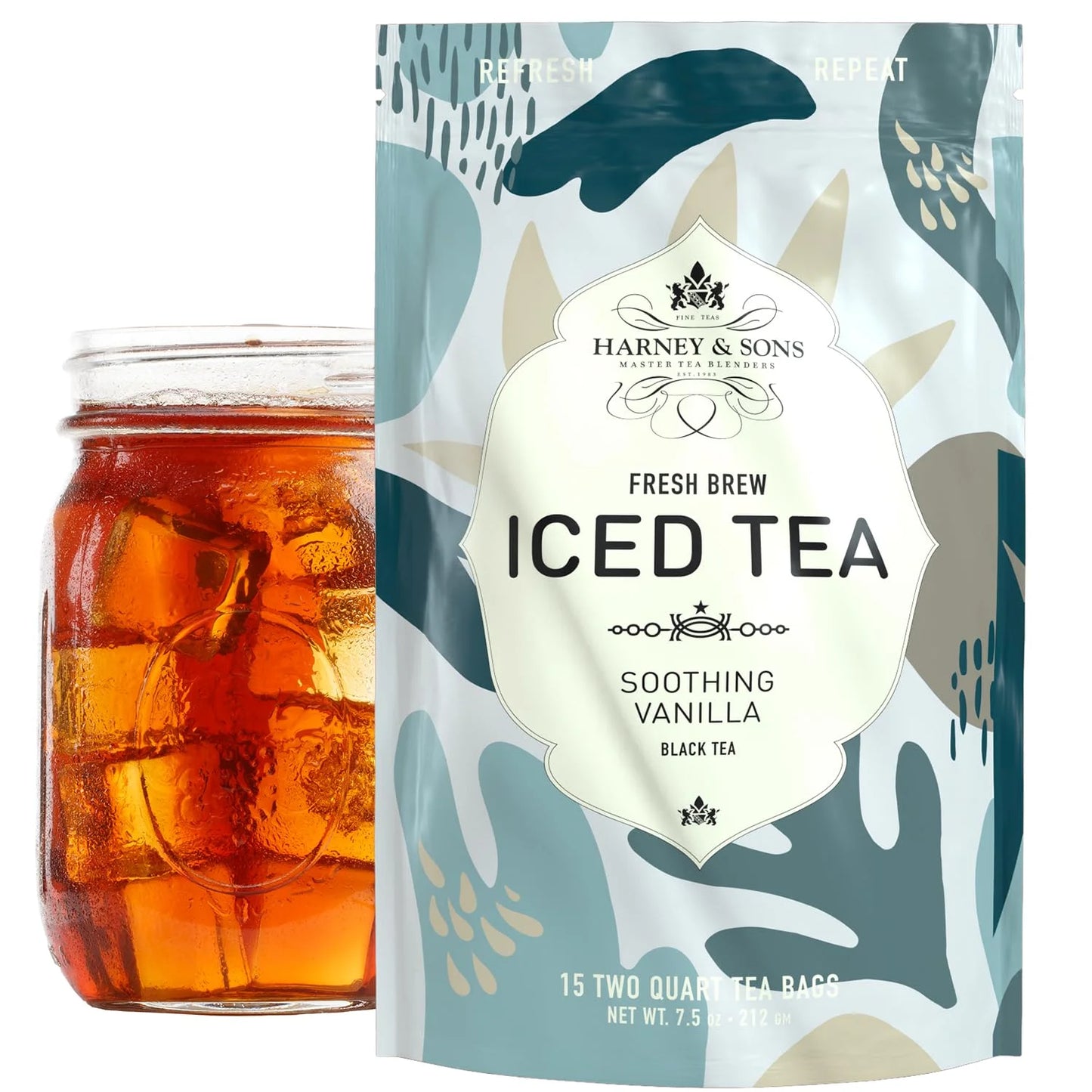 Harney & Sons Fresh Brew Organic Vanilla Black Iced Tea, 15 Tea Bags