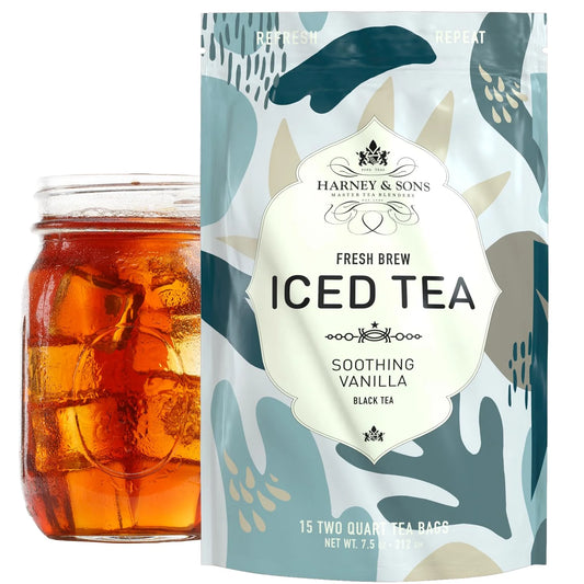 Harney & Sons Fresh Brew Organic Vanilla Black Iced Tea, 15 Tea Bags