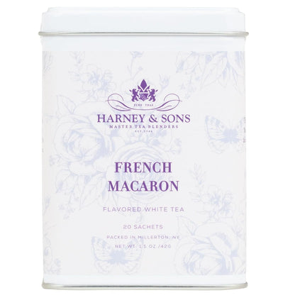 Harney & Sons French Macaron, White Tea, 20 sachet tin