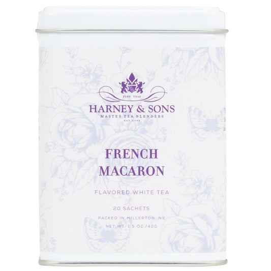 Harney & Sons French Macaron, White Tea, 20 sachet tin