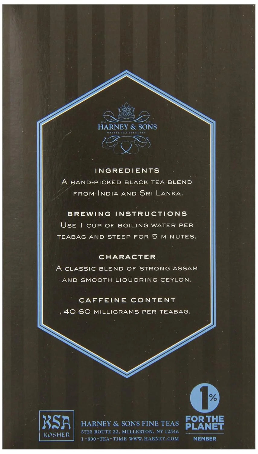 Harney & Sons Black Tea, Orange Pekoe, 20 Tea Bags (Pack of 2)