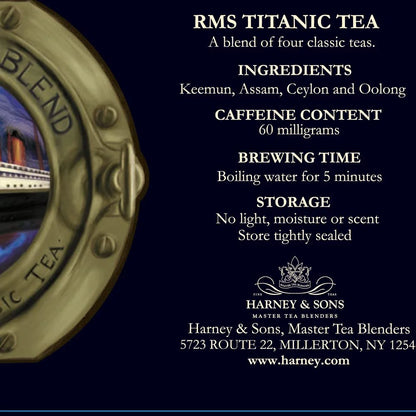 Harney & Sons RMS Titanic Black Tea Blend, 20 Sachets in Tin