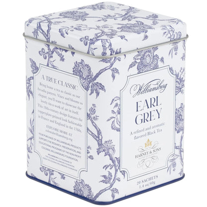 Harney & Sons Williamsburg Earl Grey Tea, 20 Sachets in Tin