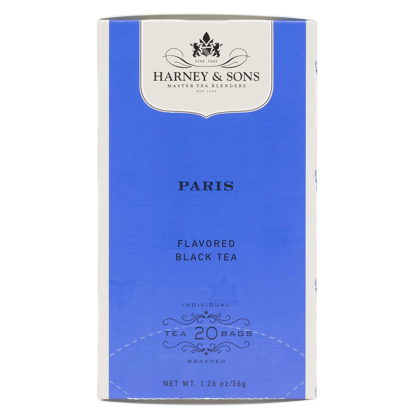 Harney & Sons Paris Black Tea Bags, 20 Count, Fruity Bergamot Blend