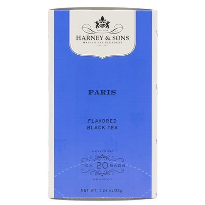 Harney & Sons Paris Black Tea Bags, 20 Count, Fruity Bergamot Blend