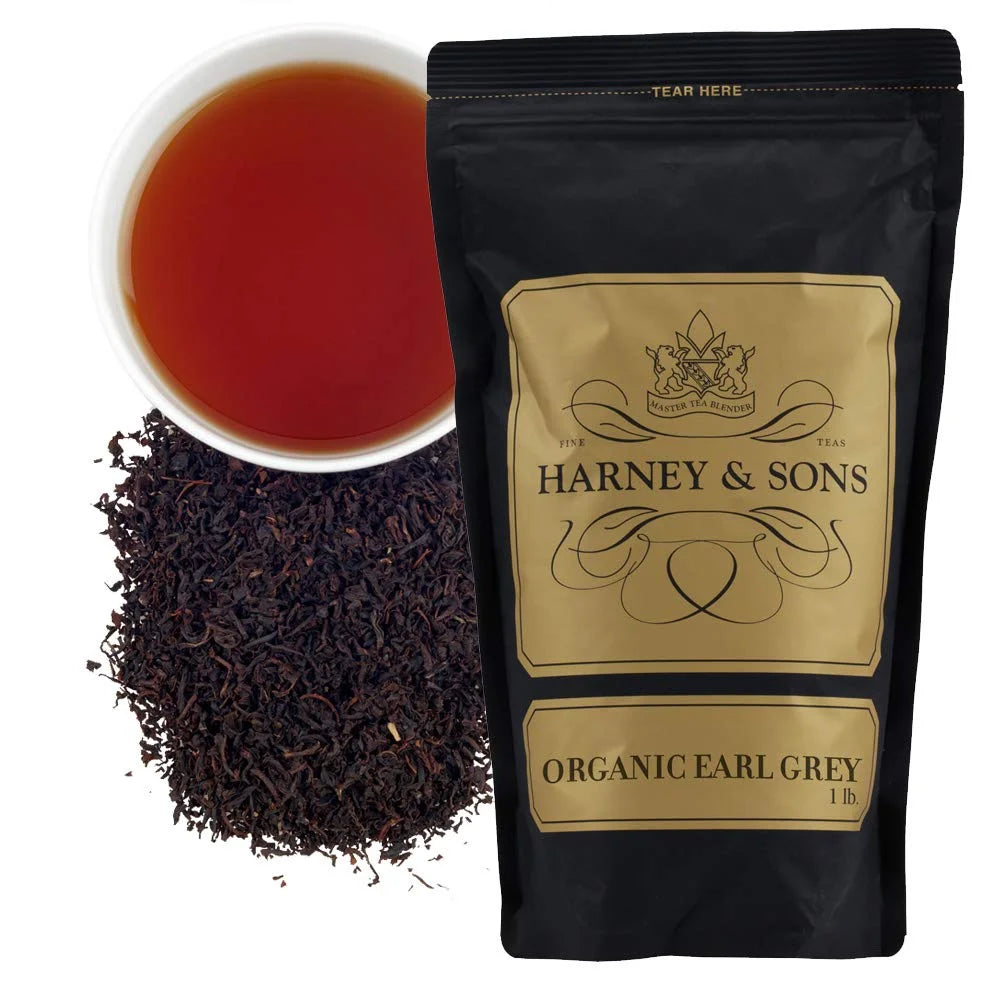 Harney & Sons Organic Earl Grey Loose Leaf Black Tea, 16 oz