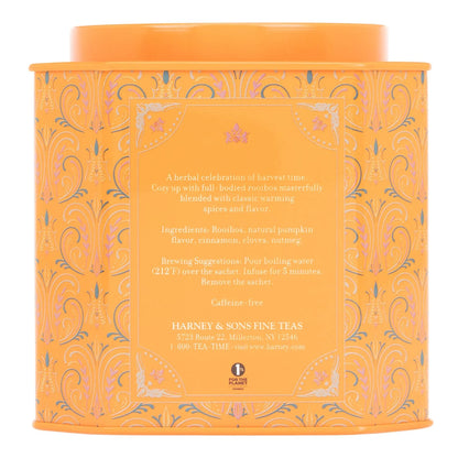 Harney & Sons Pumpkin Spice Herbal Tea, 30 Sachets in Tin