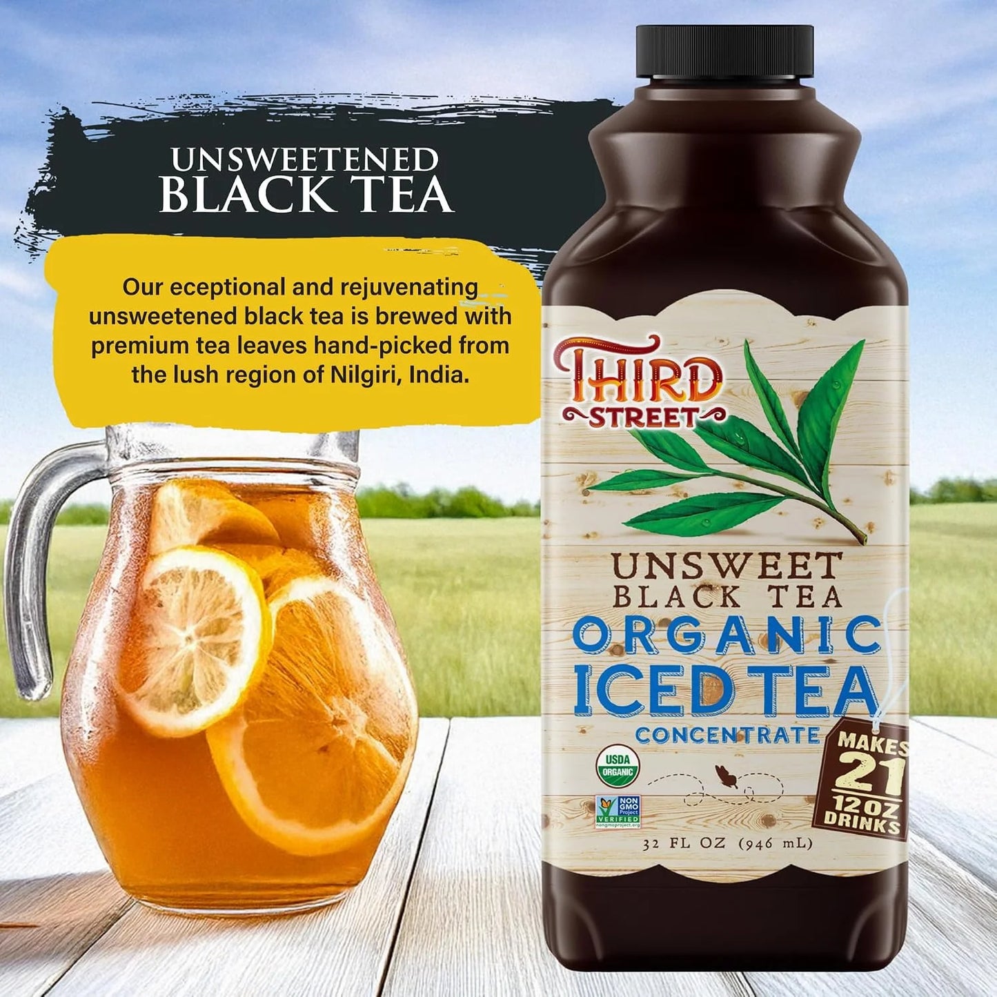 Third Street Organic Unsweet Black Tea Concentrate, 32 Fl. Oz.