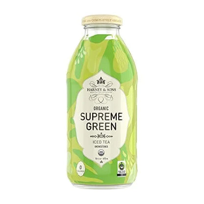 Harney & Sons Organic Supreme Green Iced Tea, 12 glass bottles, 16oz