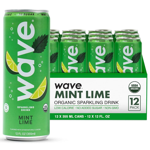 WAVE Organic Sparkling Drink, Soda Alternative, Mint Lime