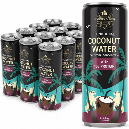 Harney & Sons Coconut Water with 15g Protein, 10.8 fl oz (Pack of 12)