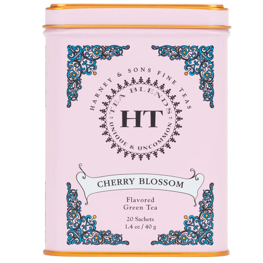 Harney & Sons HT Cherry Blossom Green Tea, 20 Sachets in Tin
