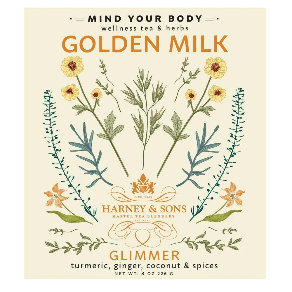Harney & Sons Golden Milk Powder Tin, Turmeric Spice Blend, 8 oz